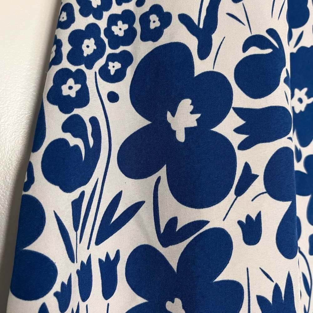 Women’s Blue Floral Ruffle Sleeve Top - Picture 7 of 16